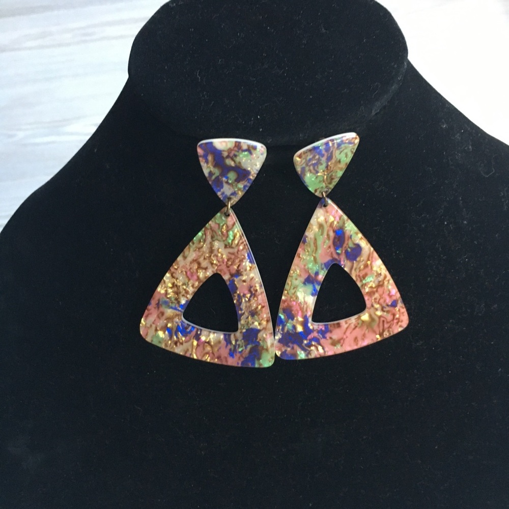 Sassy Jones Acetate Colorful Drop Earrings